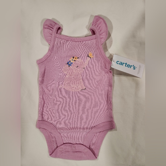 Carter's Baby Girl Pink Elephant Bodysuit & Blue Tye Dye Shorts Set Size 3M NWT - Picture 4 of 9